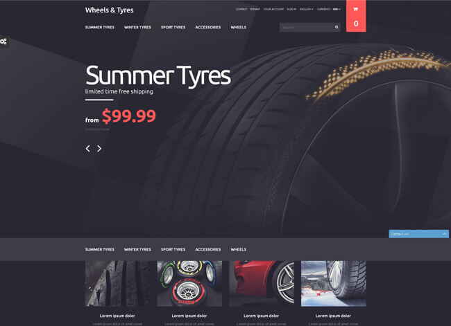 Tyres e-shop theme