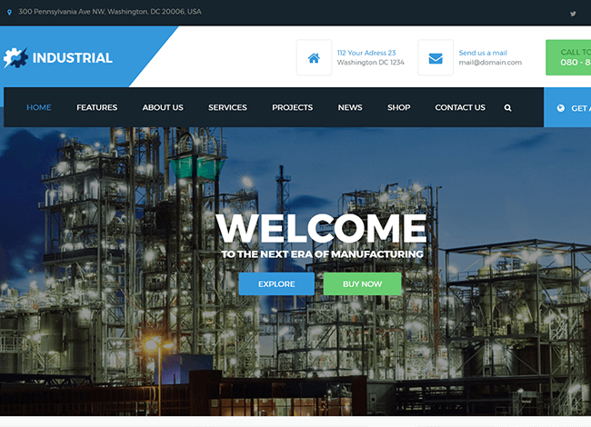 Industrial – Manufacturing WordPress Theme